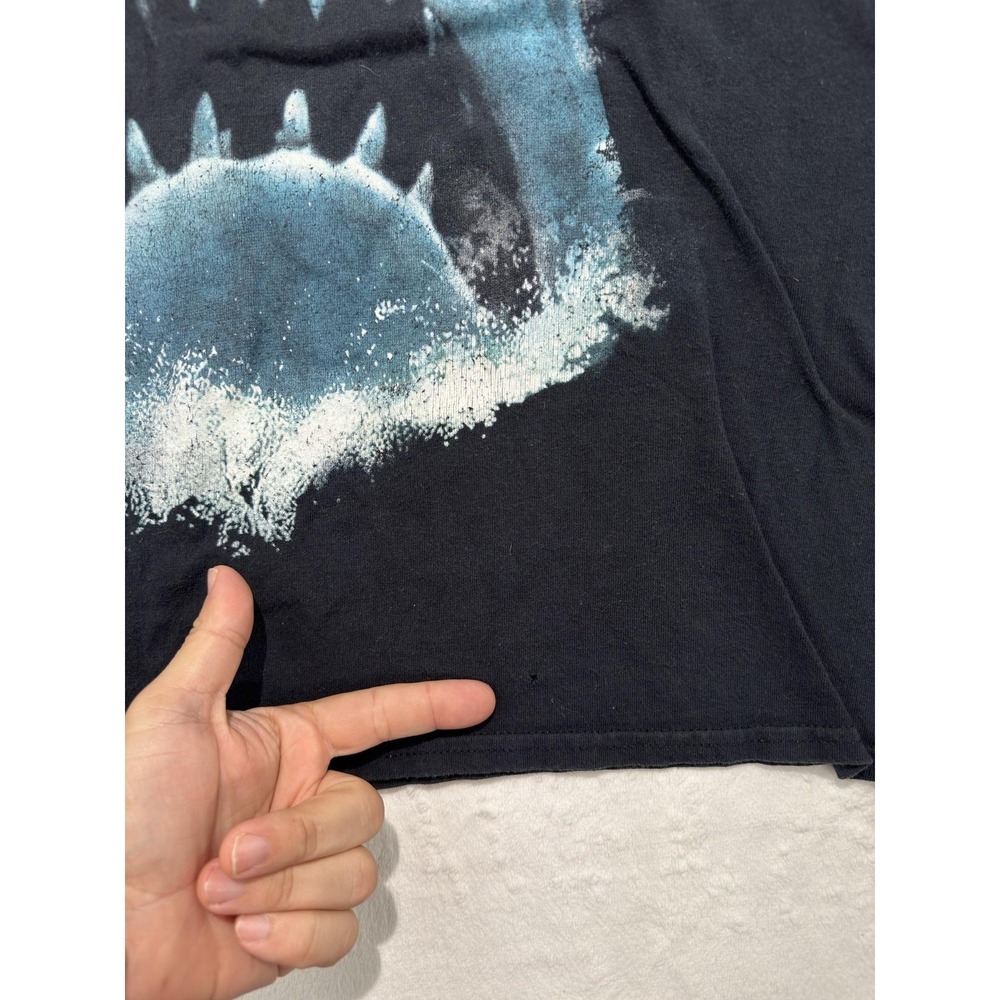 JAWS Shirt Mens Large Black Shark Movie Graphic T-Shirt Tee Horror Short Sleeve - Picture 2 of 7
